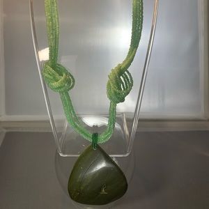 Genuine Shell Pendant with Beading Necklace